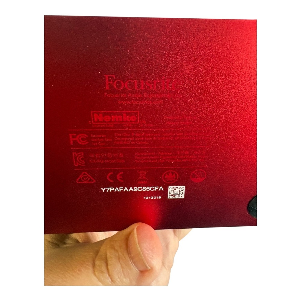 Focusrite Scarlett Solo 3rd Gen USB Audio Interface Red 2 jack adapters.